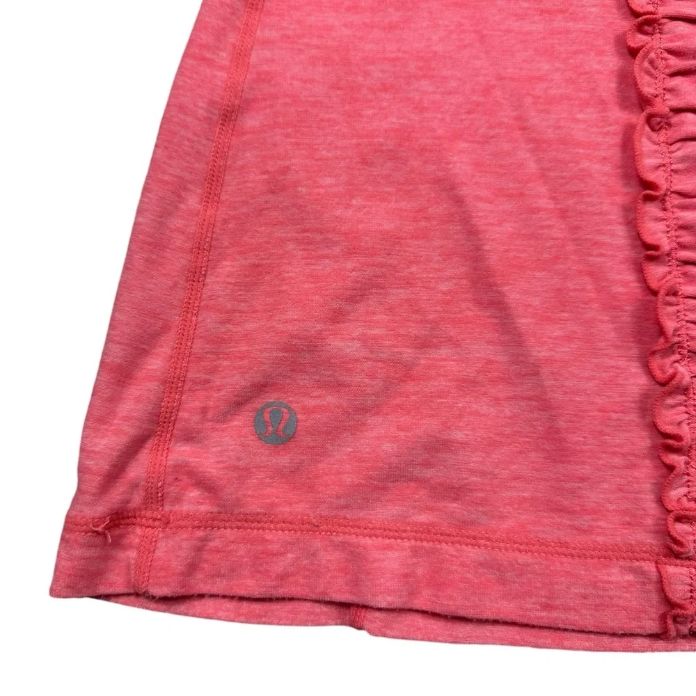 LULULEMON: Run Free Ruffle Back Tank in Watermelon Color -Size 6